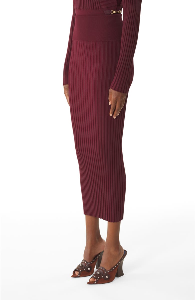 Lanvin Red Midi Skirt In Viscose, Alternate, color, Red