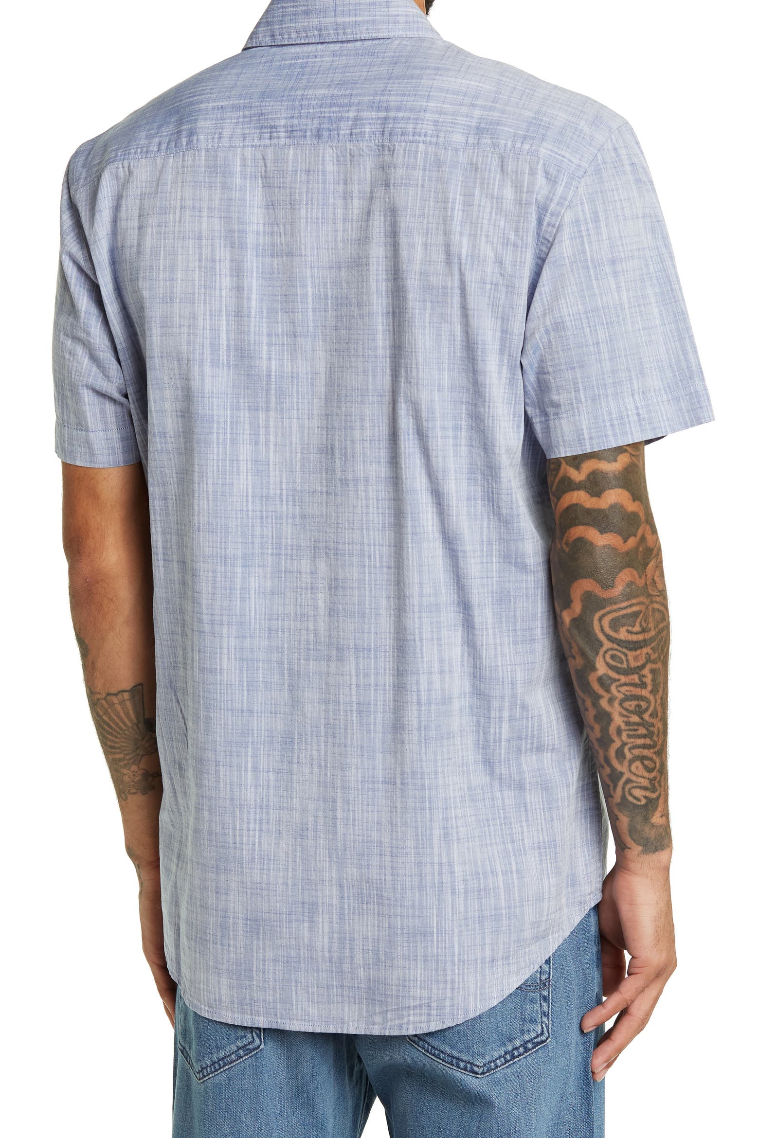 Short Line Model Coastaoro Woven Short Sleeve Cotton Shirt (Men) | Nordstromrack