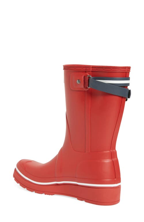 Hunter 'original Short' Wedge Rain Boot In Red