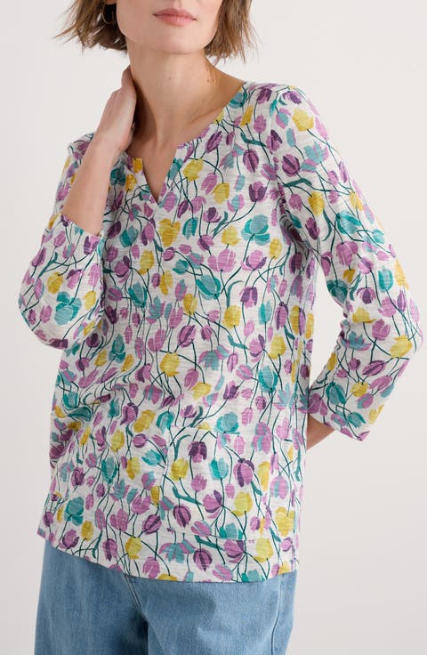 Gypsophilia Tulip Print Organic Cotton Top