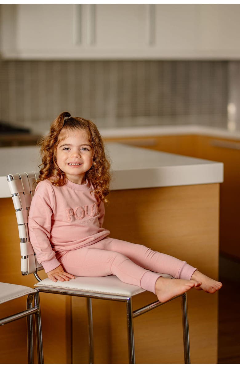 Pouf Girls Sweatsuit, Alternate, color, Pink