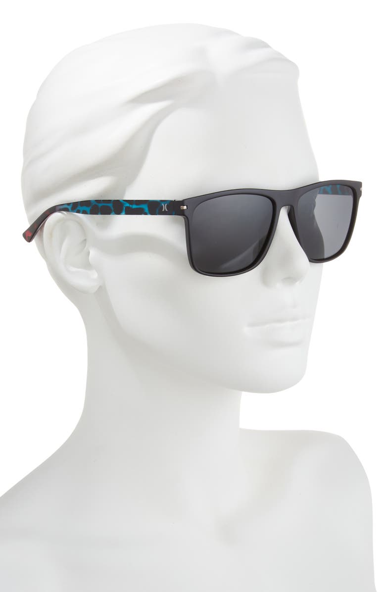 Hurley 56mm Polarized Square Sunglasses, Alternate, color, 