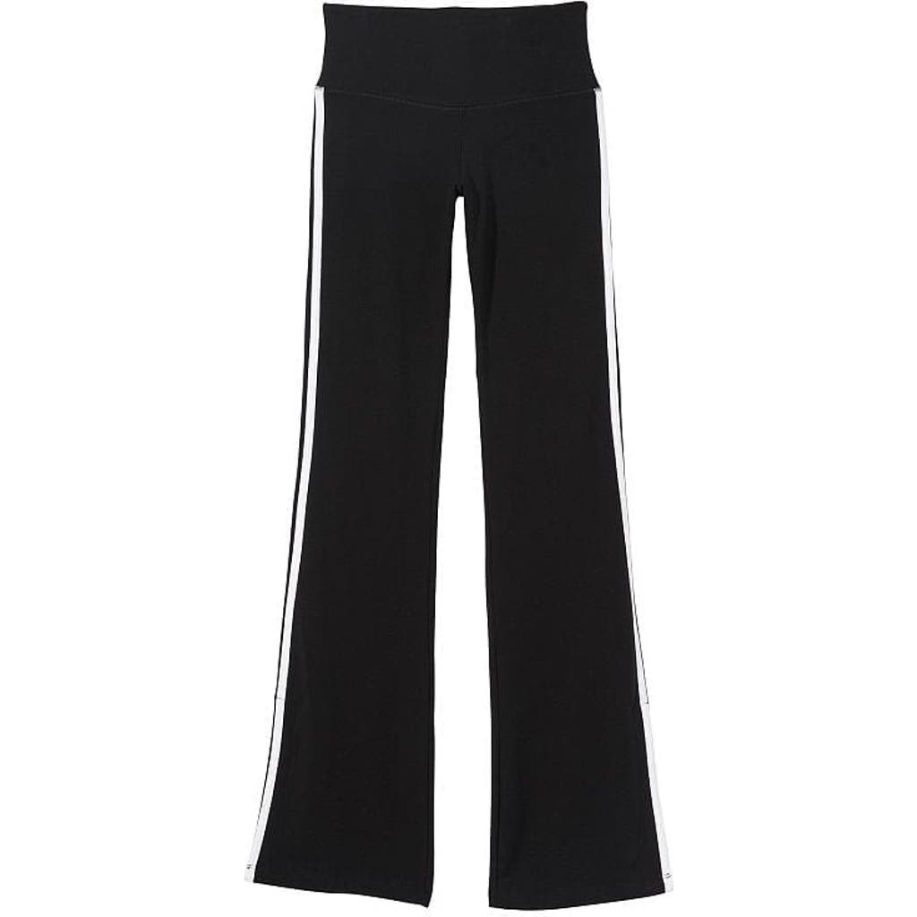 Lezat Ella Organic Cotton High-rise Flare Stripe Leggings In Black