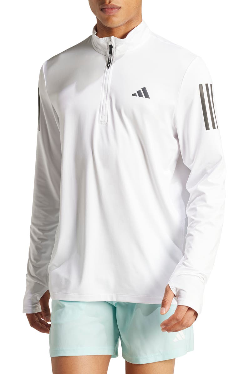 adidas Own the Run AEROREADY Quarter-Zip Track Top, Main, color,