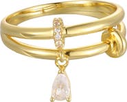 Adornia 14k Gold Plated Double Band Charm Ring