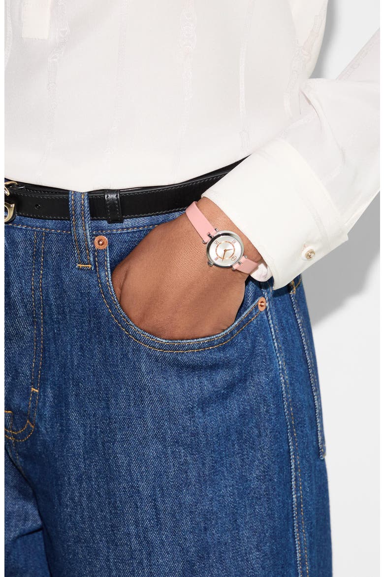 Model 2000 Leather Strap Watch, 24mm, Alternate, color, PINK