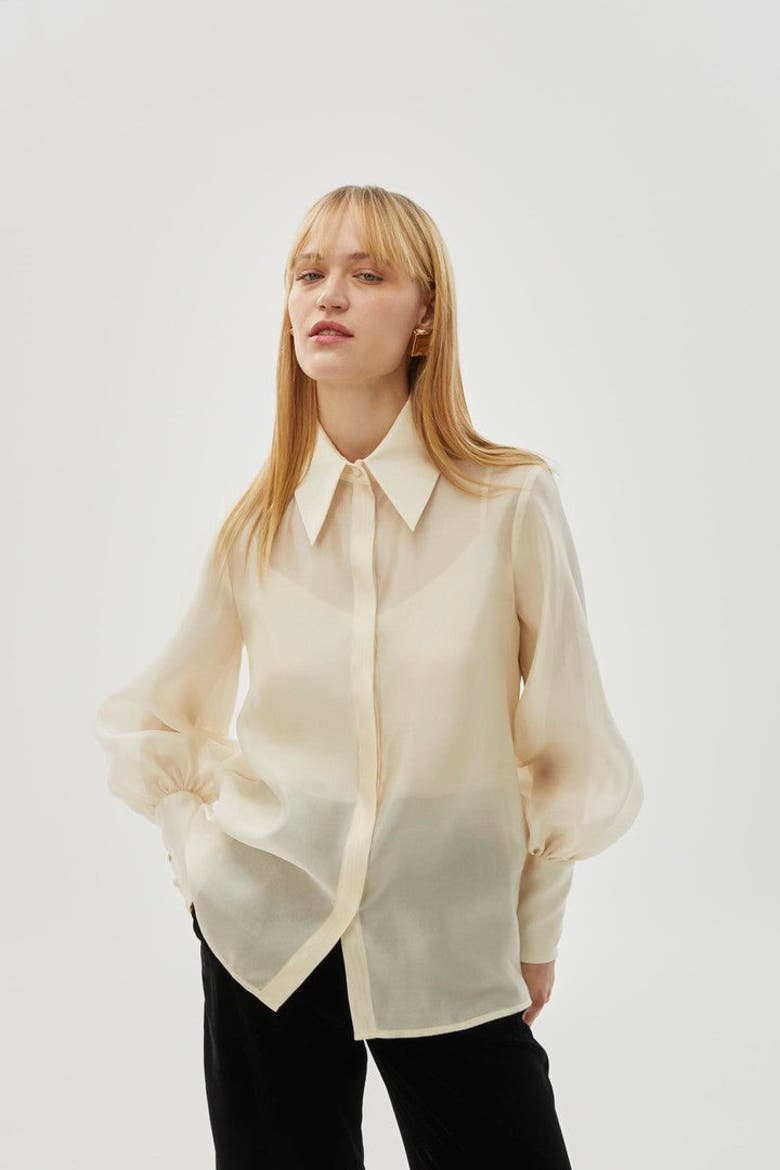 Bernard Embroidered Cotton Shirt, Alternate, color, Ecru