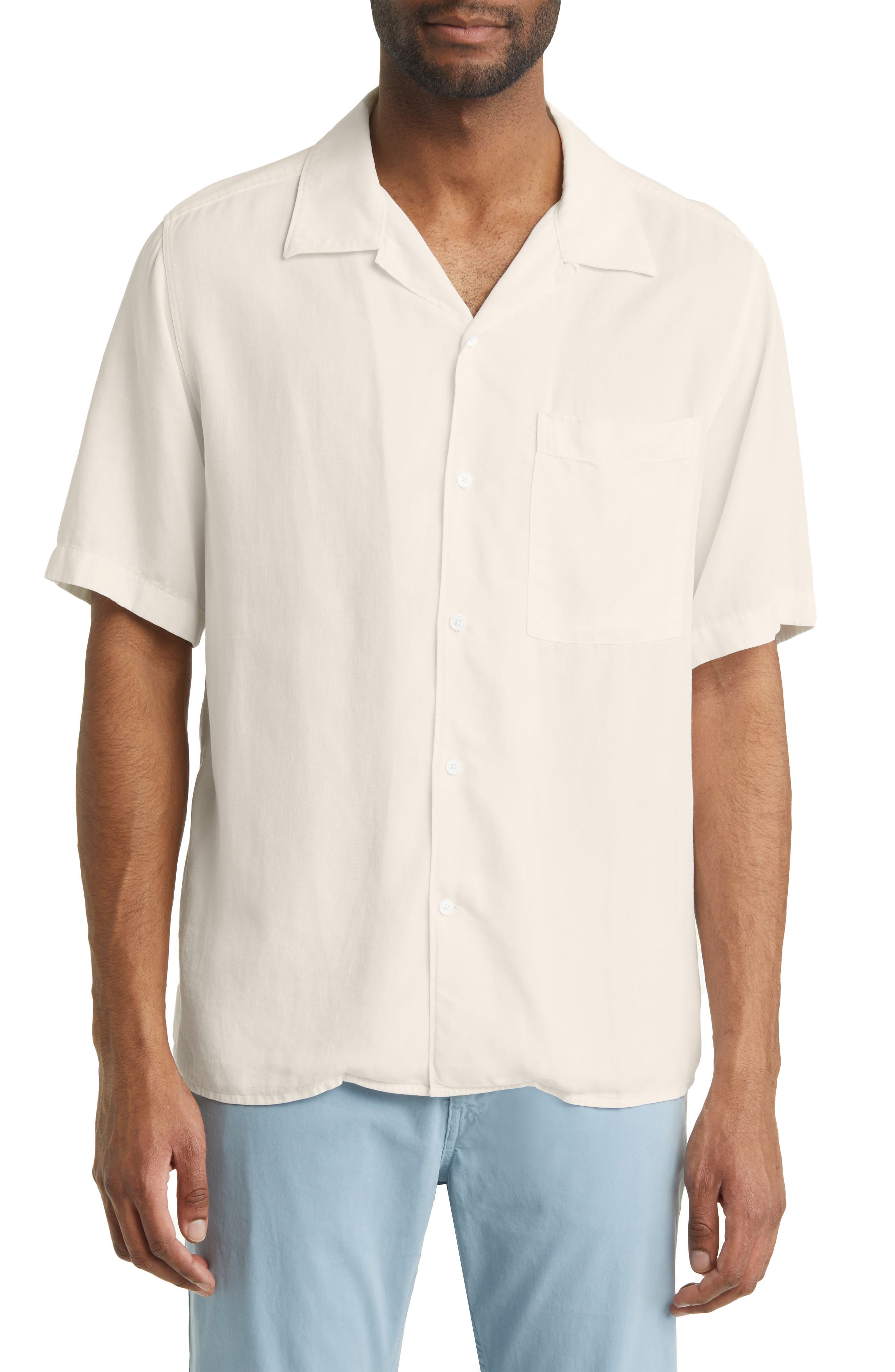 NN07 Julio 5029 Short Sleeve Lyocell & Linen Button-Up Camp Shirt