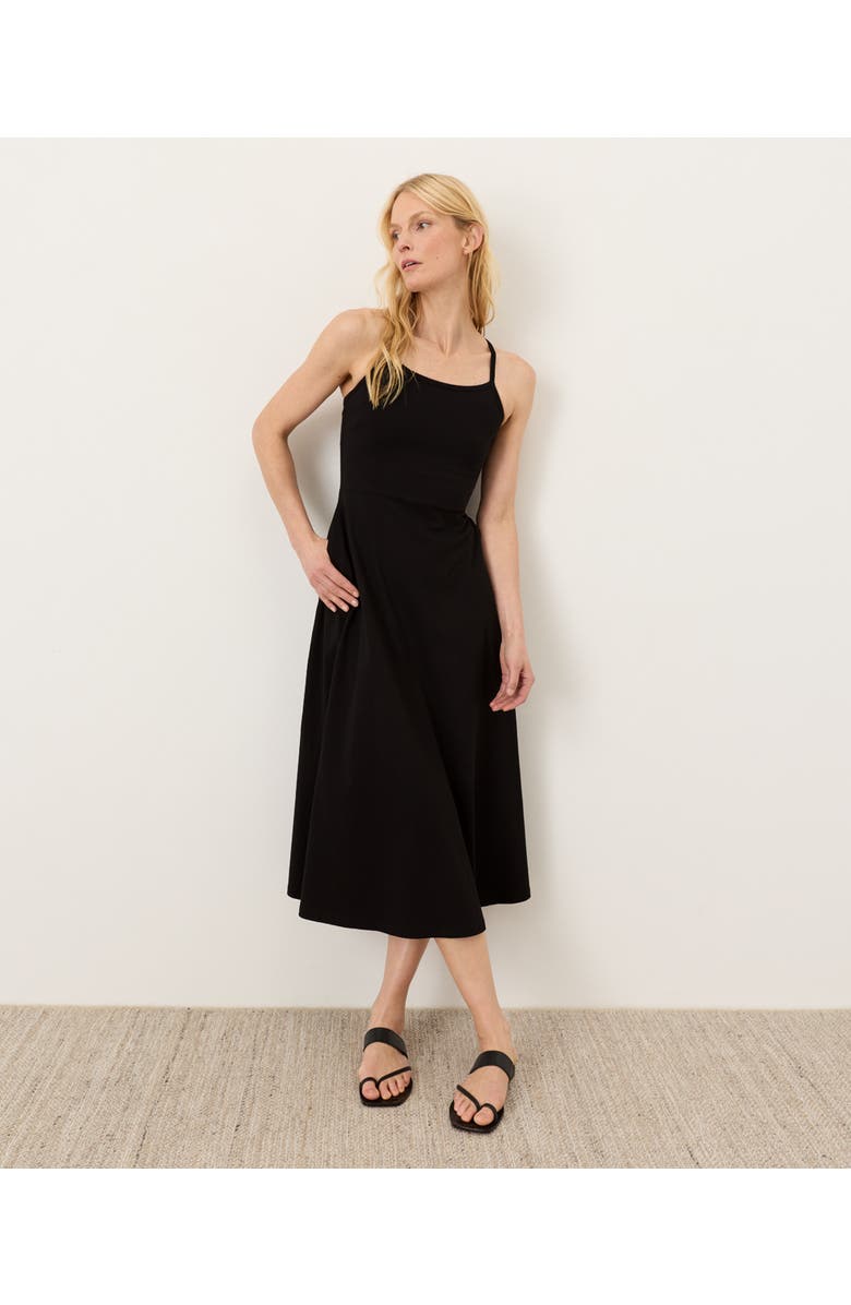 Pact Fit & Flare Midi Dress Made With Organic Cotton, Main, color, Black