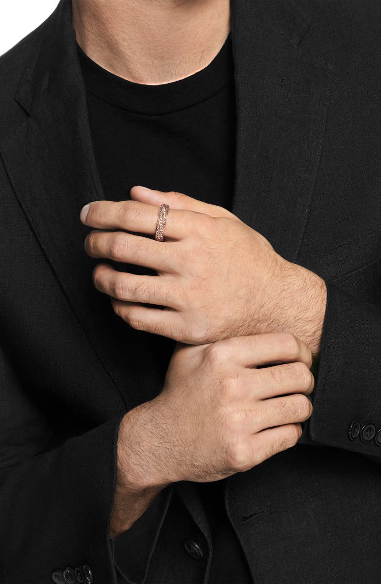 David Yurman Cable Edge Band Ring, Alternate, color, 18K Rose Gold Recycled