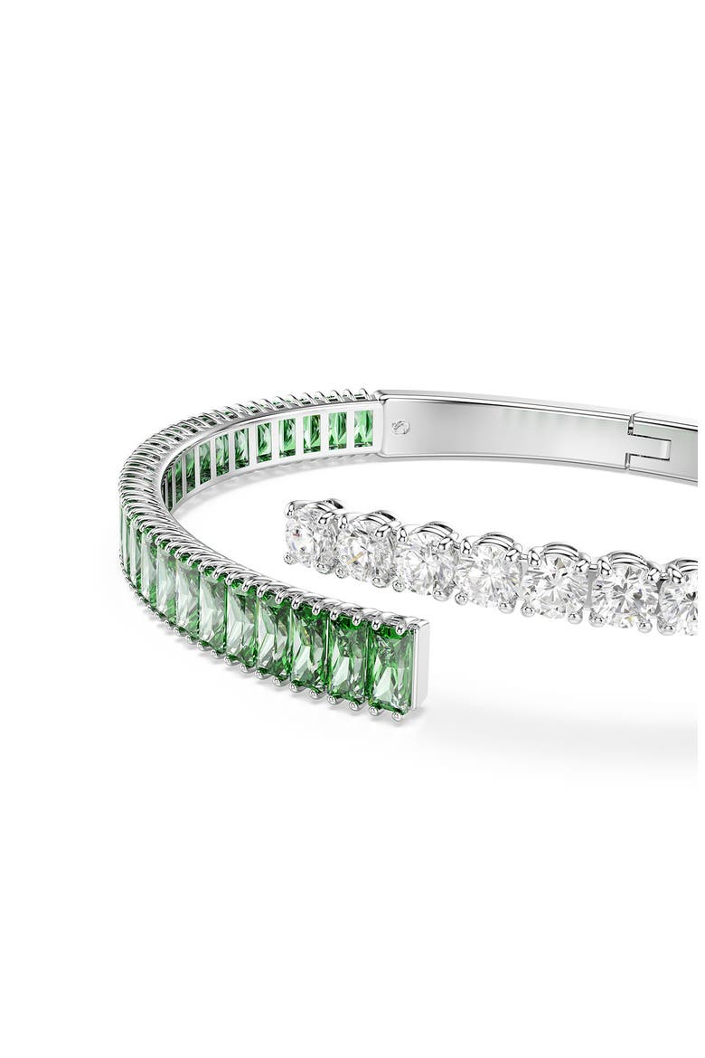 Matrix Bangle, Alternate, color, RHODIUM/ GREEN