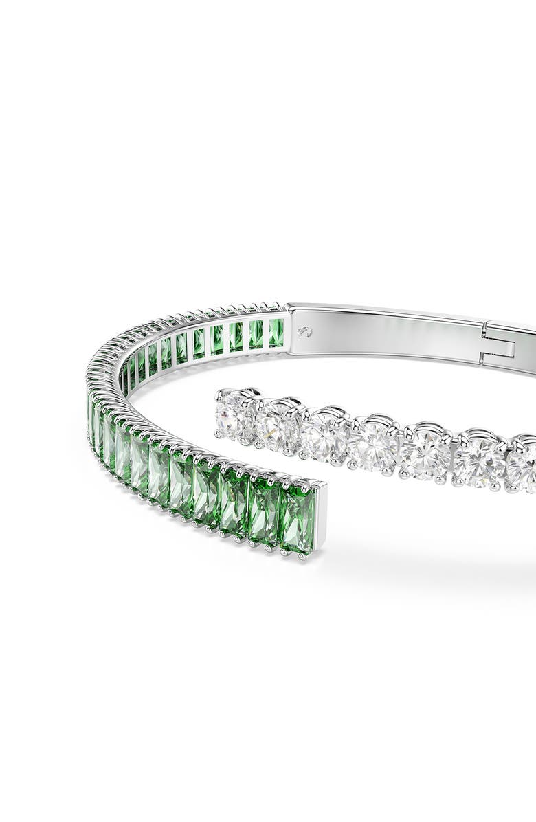 Swarovski Matrix Bangle, Alternate, color, Rhodium/ Green