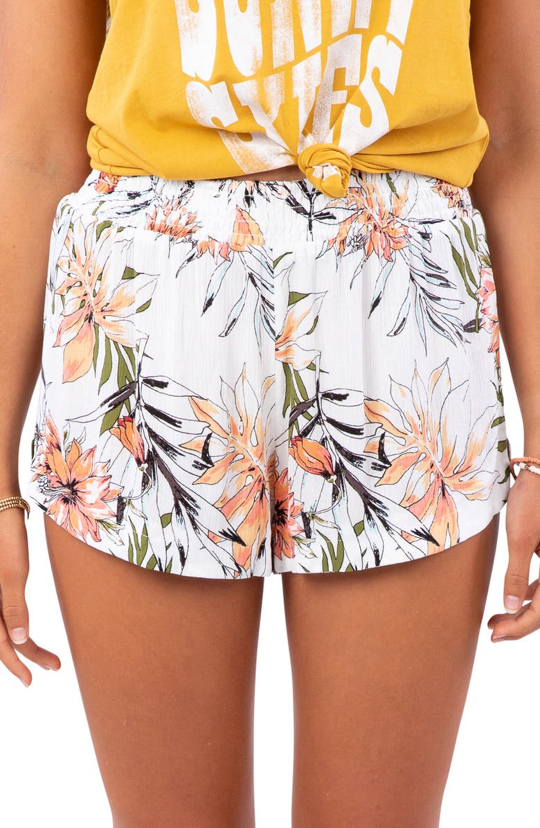 Rip Curl Playa Blanca Floral Print Shorts, Alternate, color, 