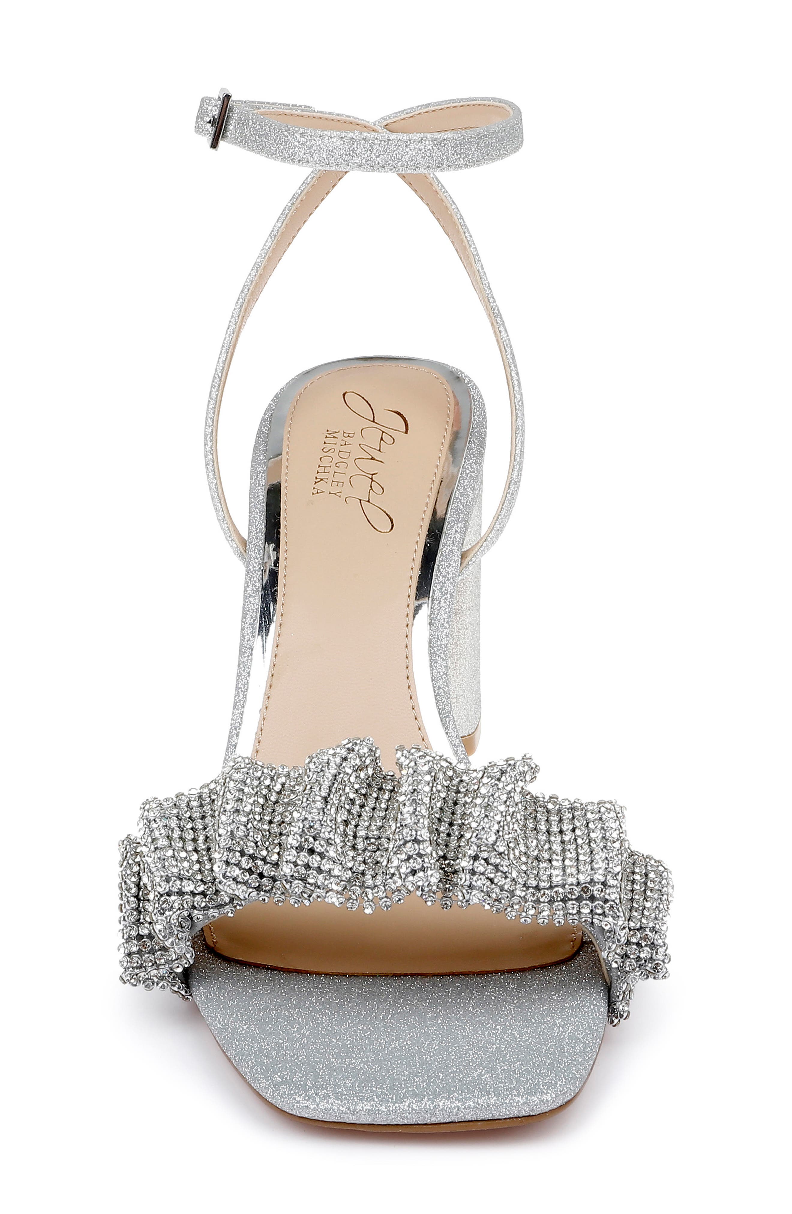 Jewel Badgley Mischka Rita Sandal, Alternate, color, Silver Gli