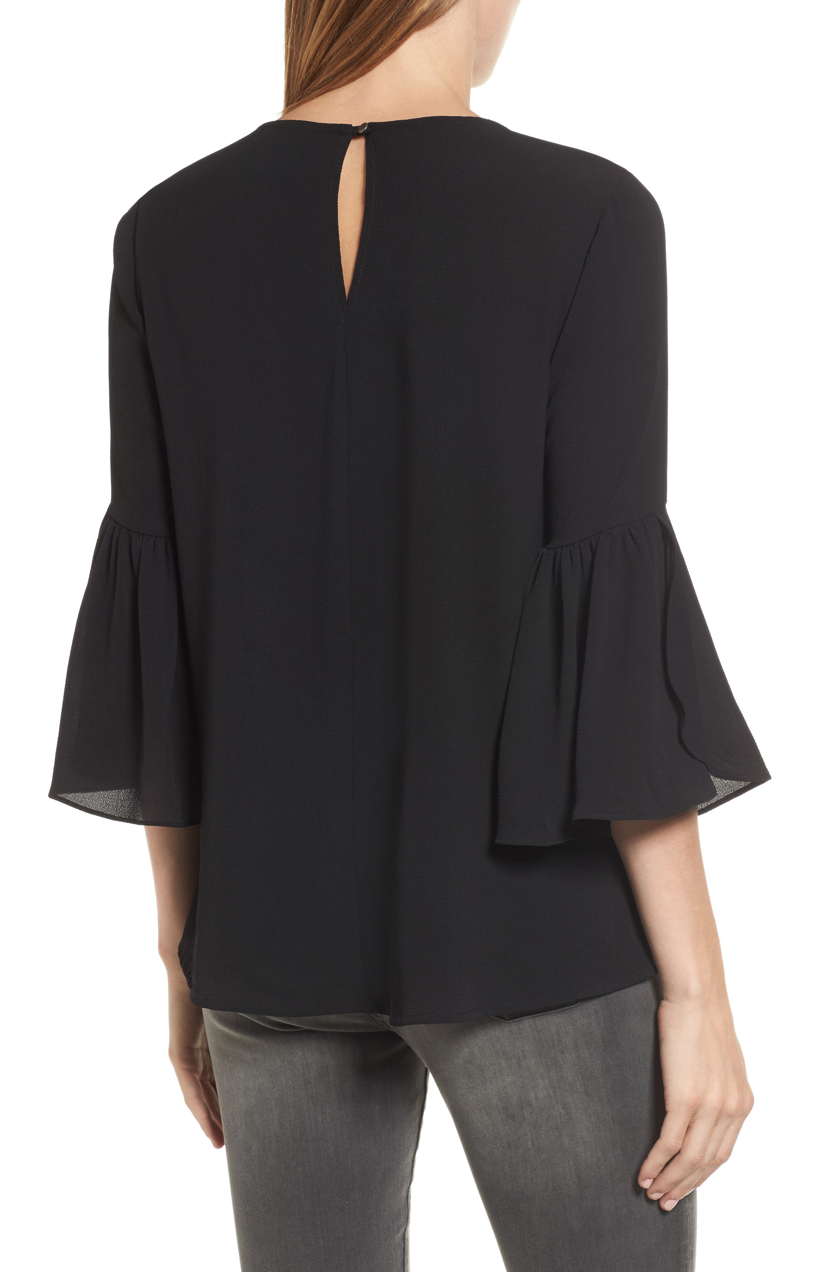 Bobeau Split Ruffle Sleeve Top (Women) | Nordstromrack