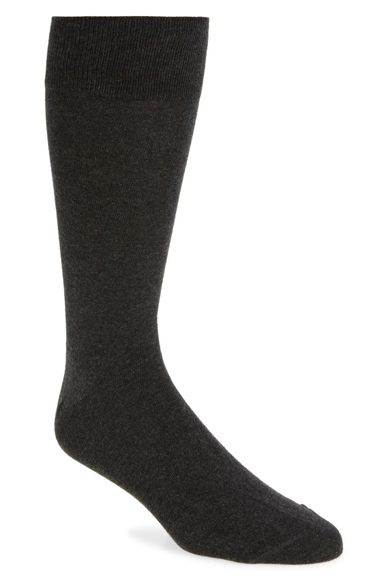 Combed Cotton Blend Dress Socks, Main, color, CHARCOAL