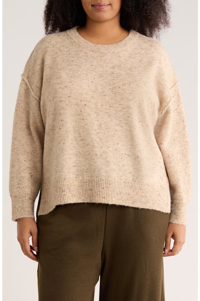 Crewneck Sweater, Main, color, HEATHER BEIGE