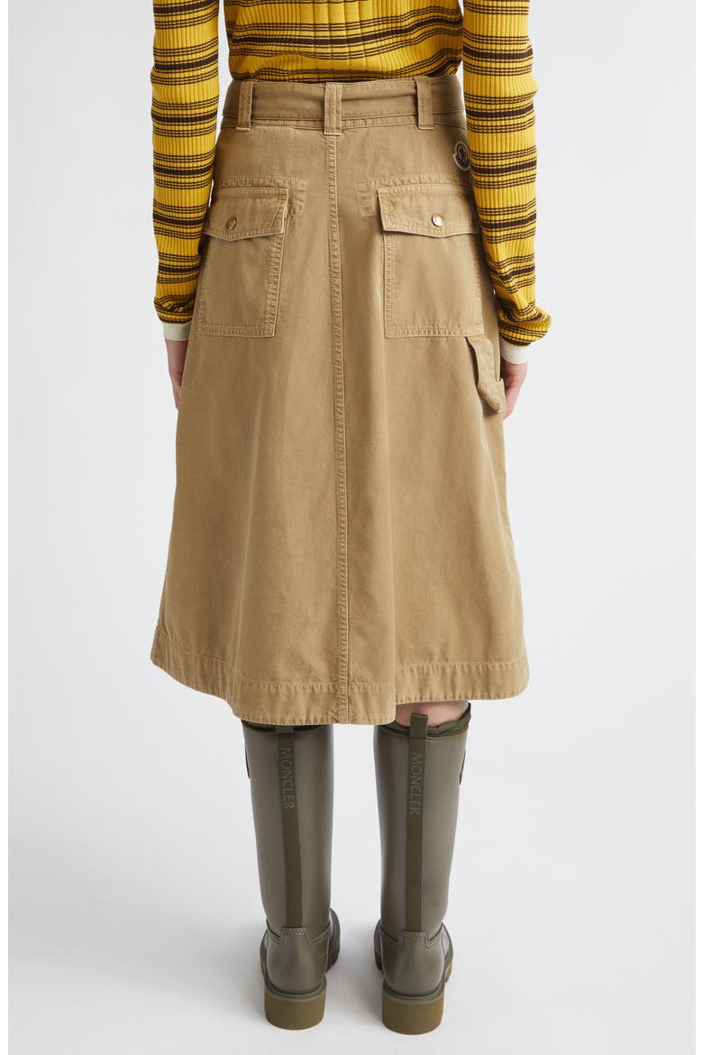 Belted Cotton A-Line Skirt, Alternate, color, BEIGE