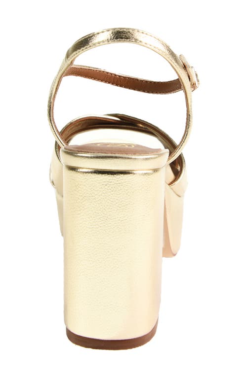 Chinese Laundry Tessa Metallic Ankle Strap Platform Sandal In Gold
