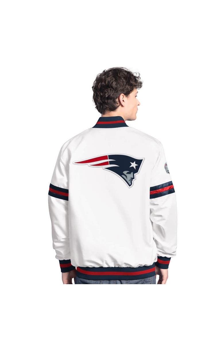 STARTER Men's Starter  White New England Patriots Scout Full-Snap Varsity Jacket, Alternate, color, White