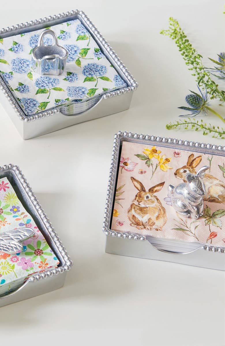 Mariposa Bunny Beaded Napkin Box Set, Alternate, color, 