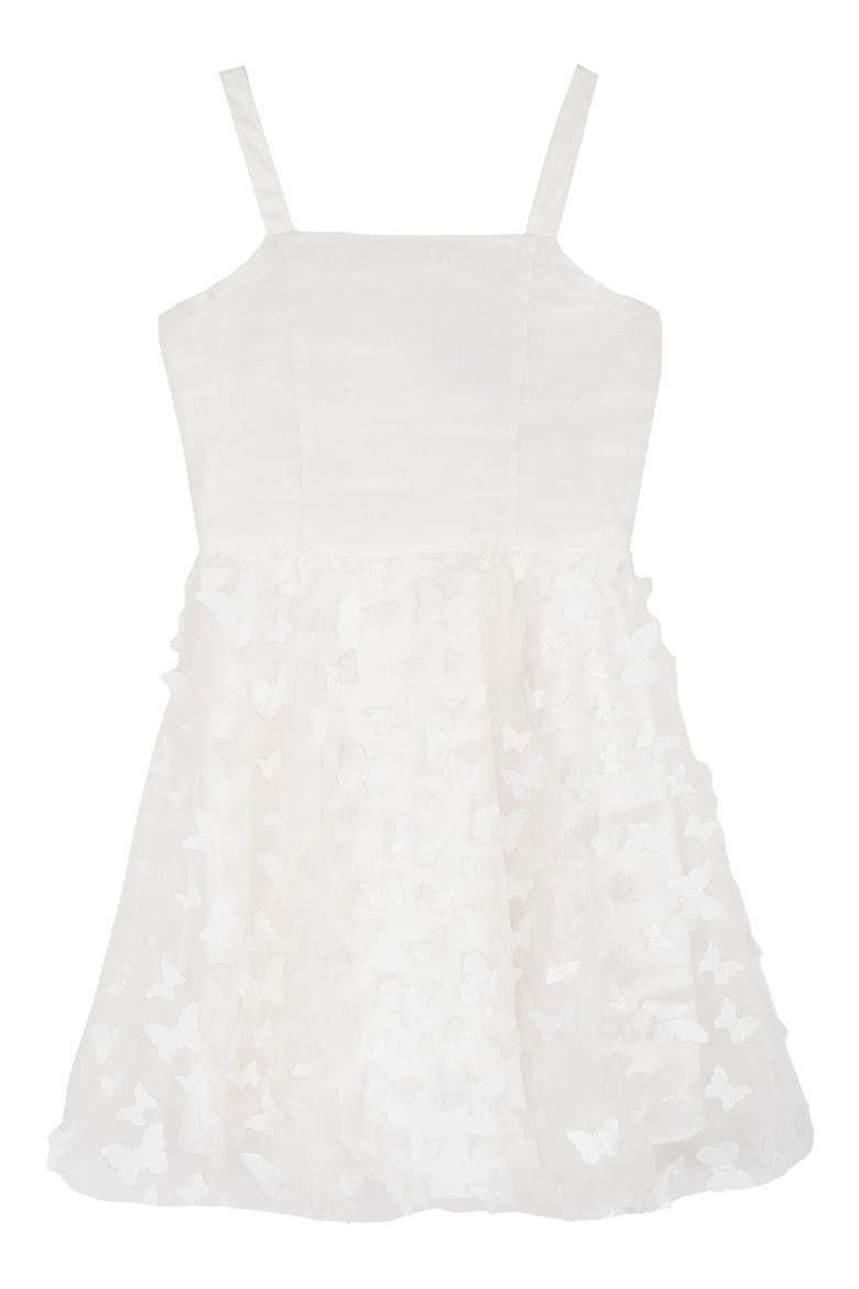 Kids' 3D Butterfly Dress, Main, color, WHITE