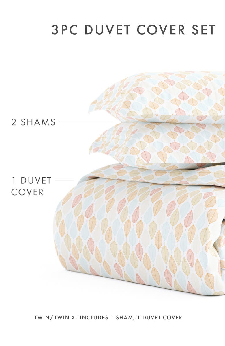 HOMESPUN IENJOY HOME Premium Ultra Soft Fall Foliage Pattern 3-Piece Duvet Cover Set, Alternate, color, Yellow