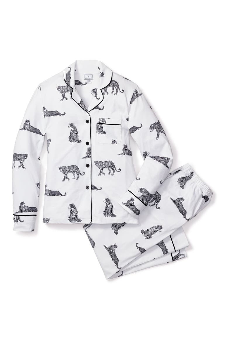 Panther Print Pajamas, Alternate, color, WHITE
