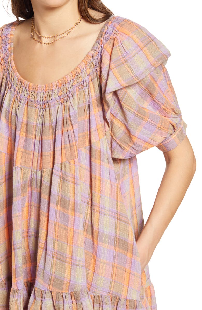 Free People Amelie Plaid Minidress, Alternate, color, 