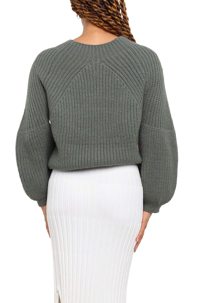 London Blouson Sleeve Sweater, Alternate, color, EMERALD