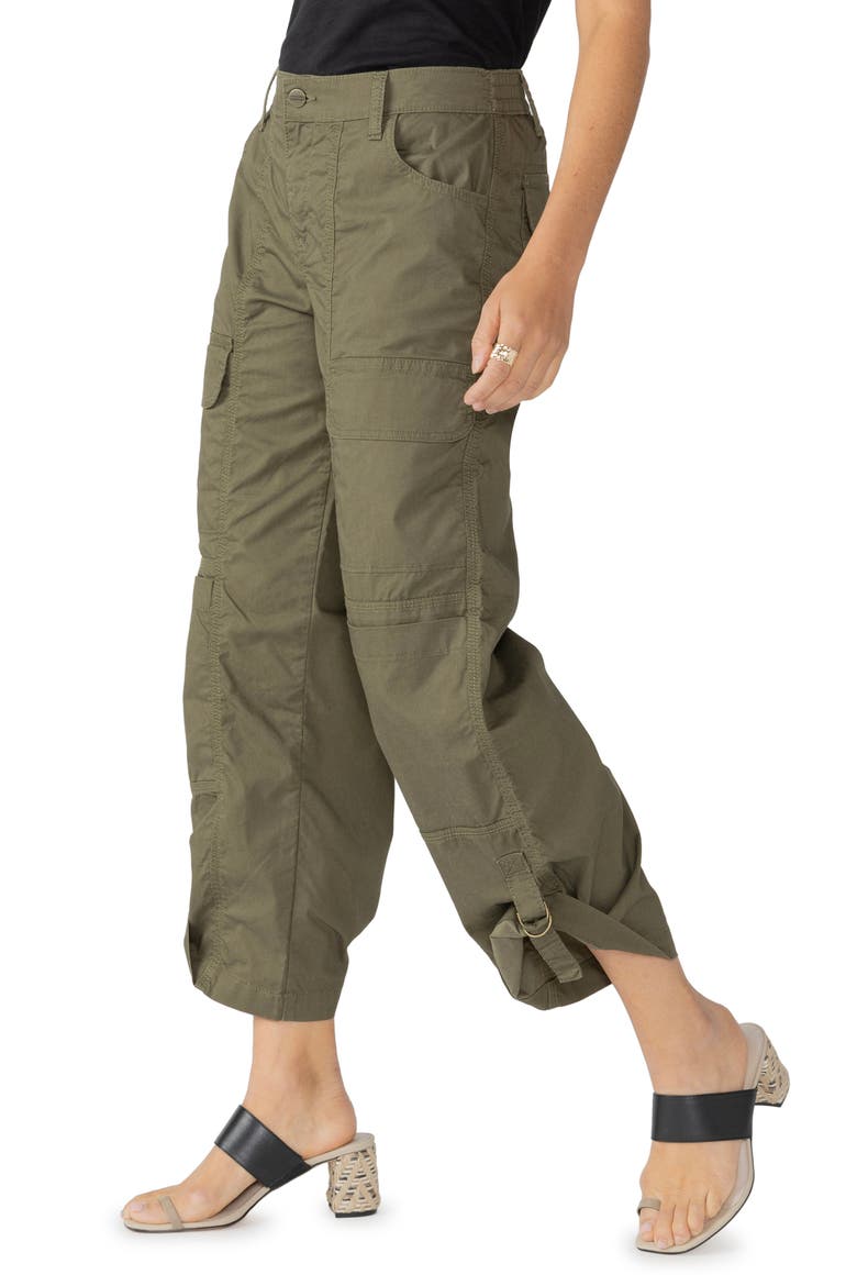 Cali Straight Leg Crop Cargo Pants, Alternate, color, MOSSY GREEN