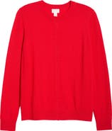 Caslon® Merino Wool Blend Crewneck Cardigan