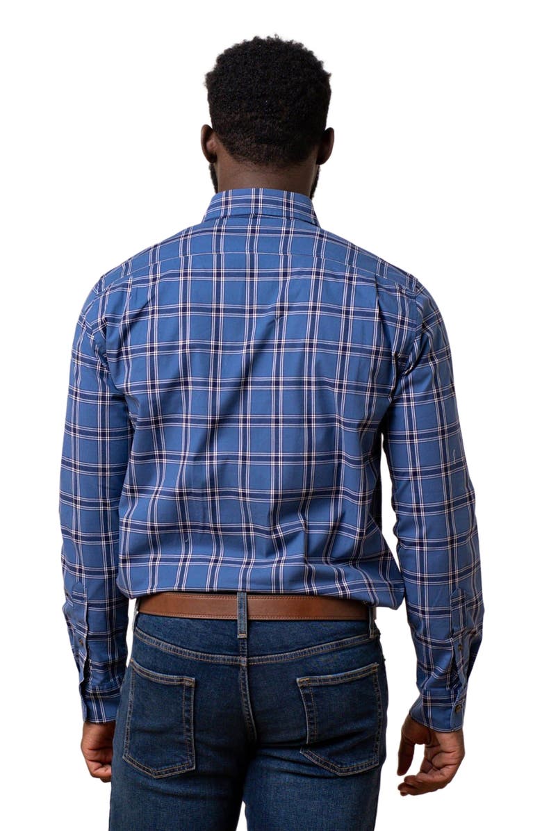 Hope & Henry Men's Organic Stretch Poplin Shirt, Alternate, color, Dark Blue Homeroom Plaid