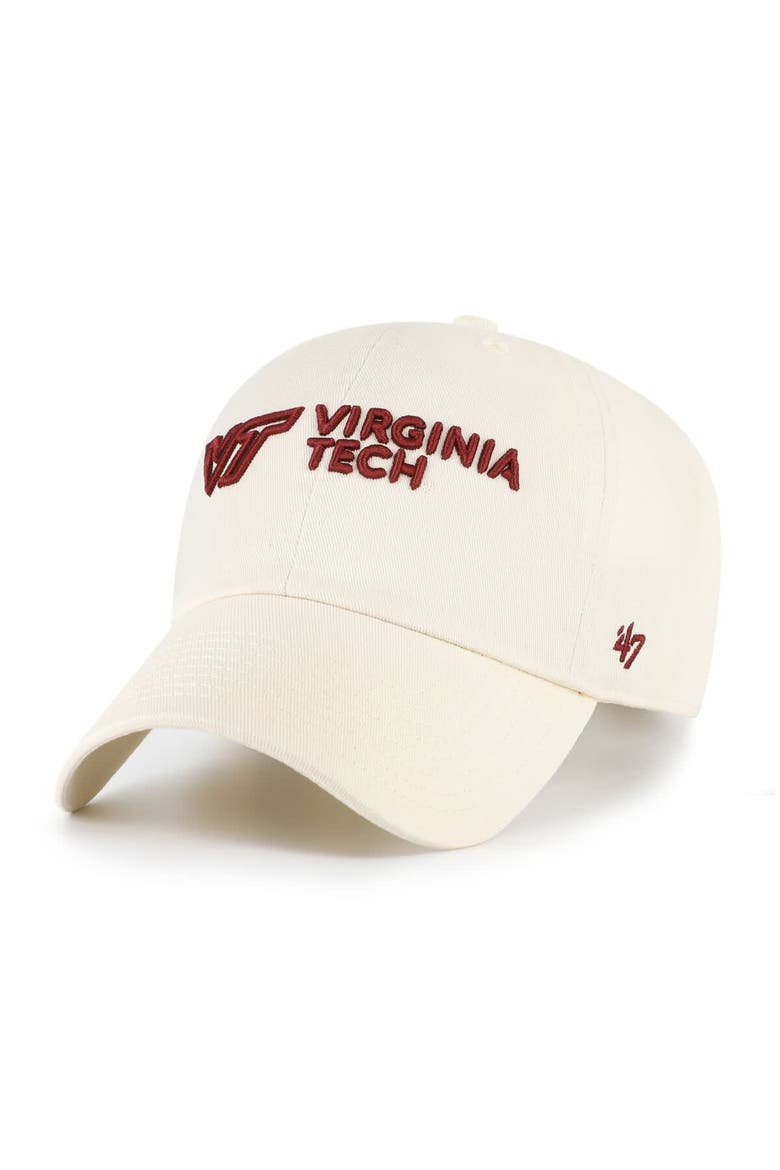 Men's '47 Sand Virginia Tech Hokies Clean Up Adjustable Hat, Main, color, Sand