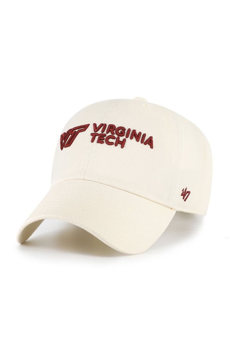 '47 Men's '47 Sand Virginia Tech Hokies Clean Up Adjustable Hat, Main, color, Sand