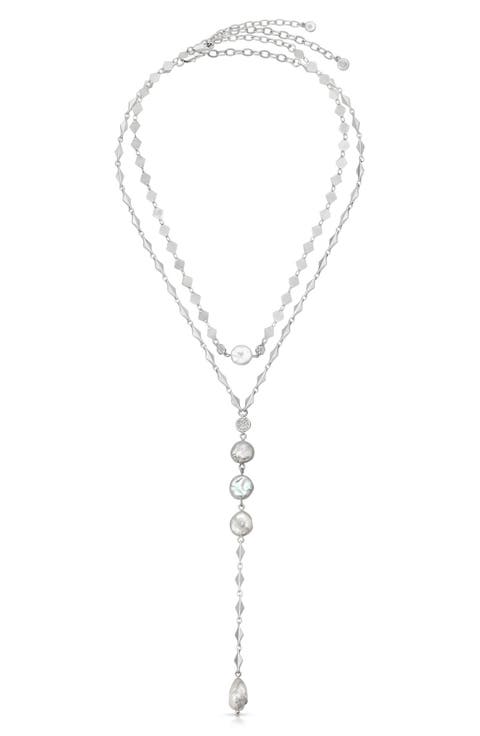Dreamin Genuine Freshwater Pearl Layered Y-Necklace Set
