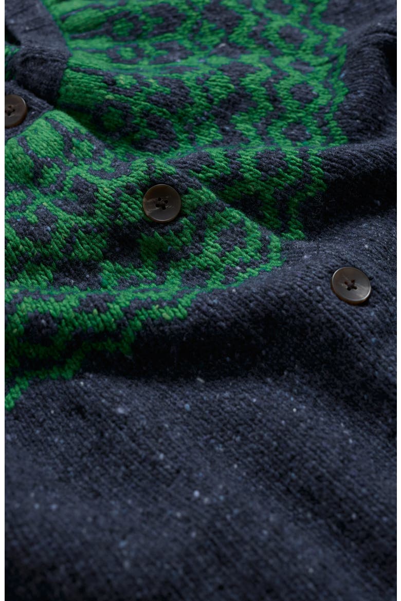 Port Kinnis Fair Isle Merino Wool Blend Cardigan, Alternate, color, WAG TAIL MARITIME HEDGEROW