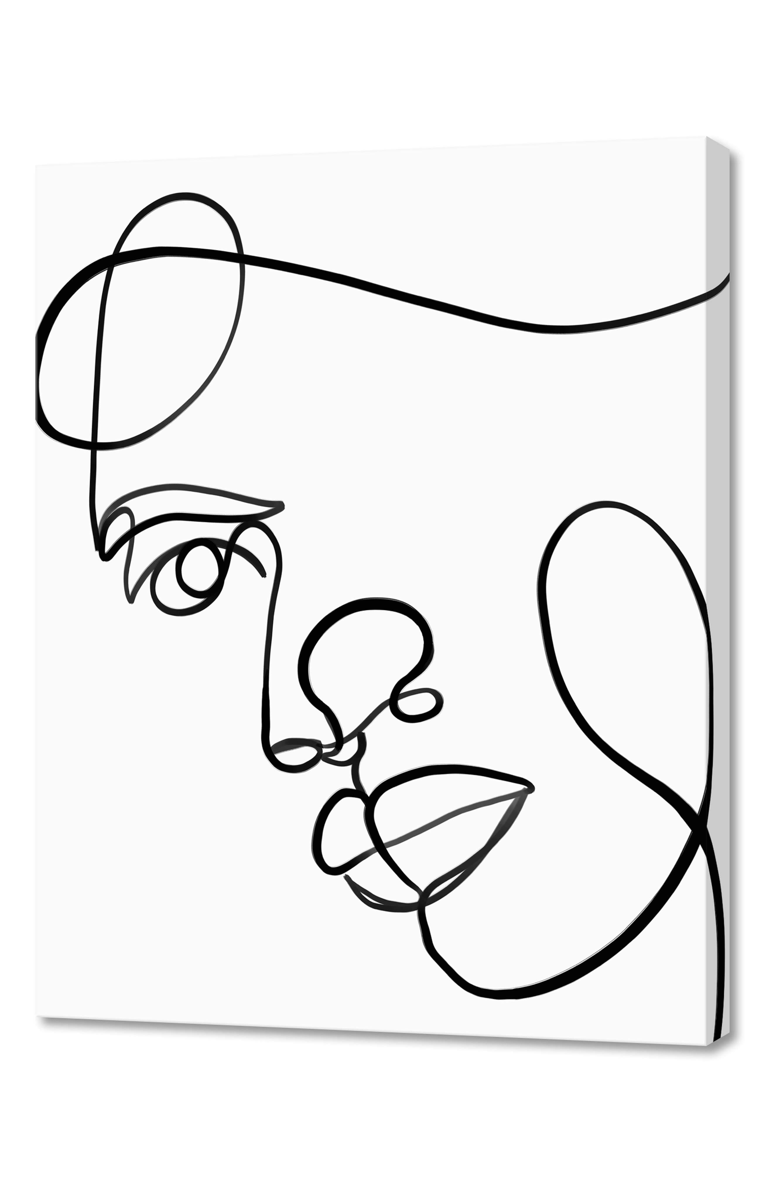 CURIOOS Woman Face Minimalist Wrapped Canvas Wall Art | Nordstromrack