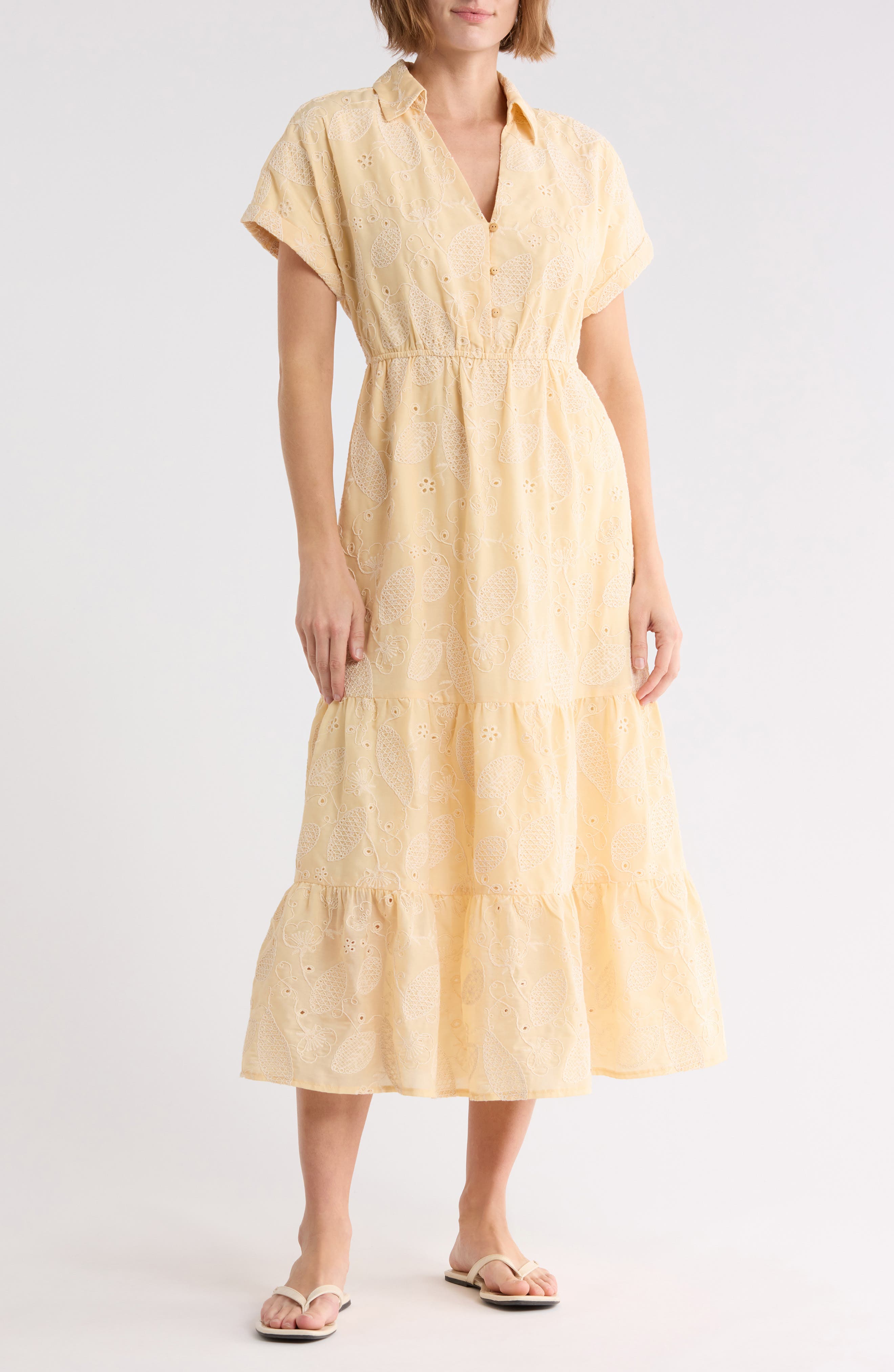 Leaf Print Shirtdress