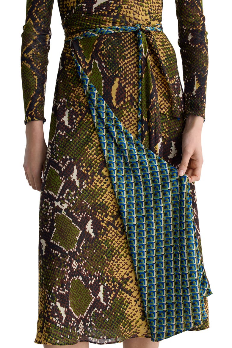 Phoenix Reversible Midi Dress, Alternate, color, SERPENTE CARAWAY/GEO PESTO