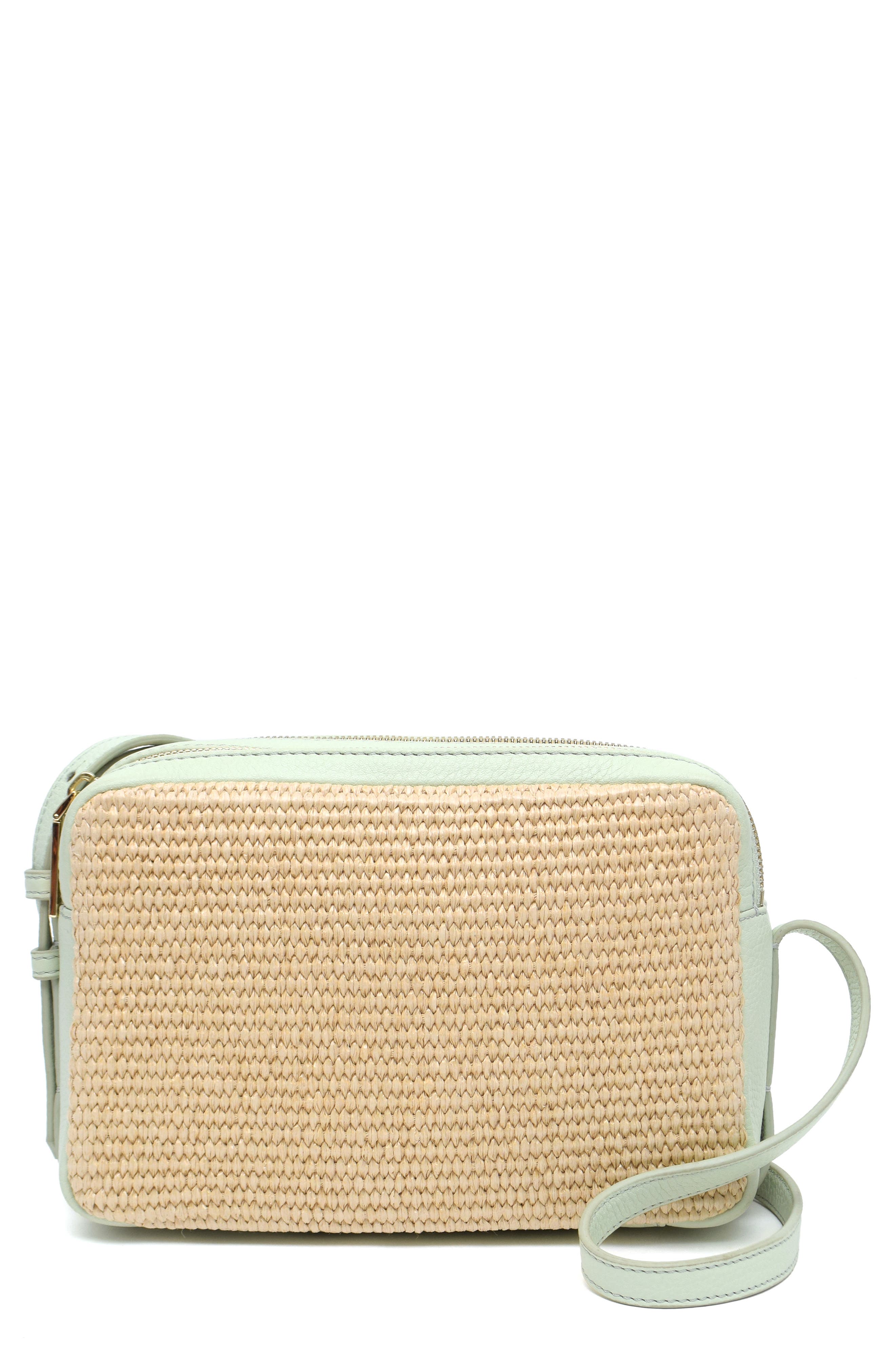 Thacker Shay Woven Straw Camera Crossbody Bag