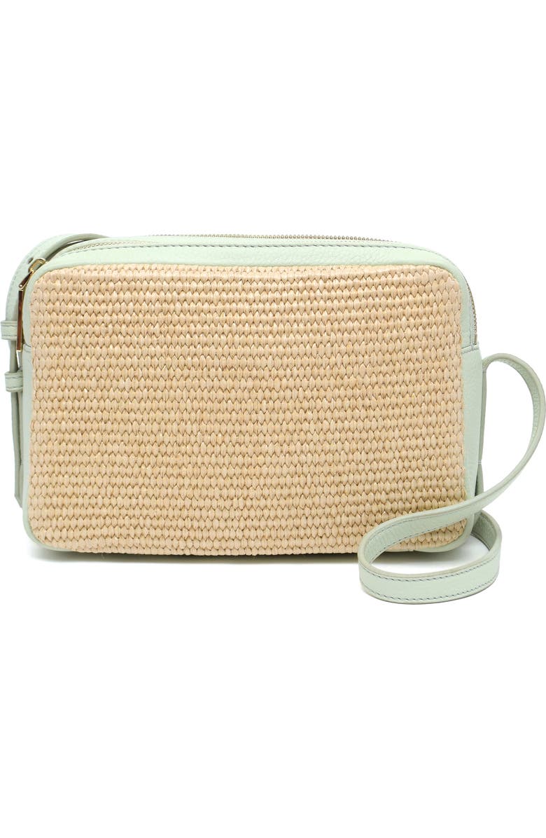 Thacker Shay Woven Straw Camera Crossbody Bag, Main, color, Natural/ Soft Pistachio