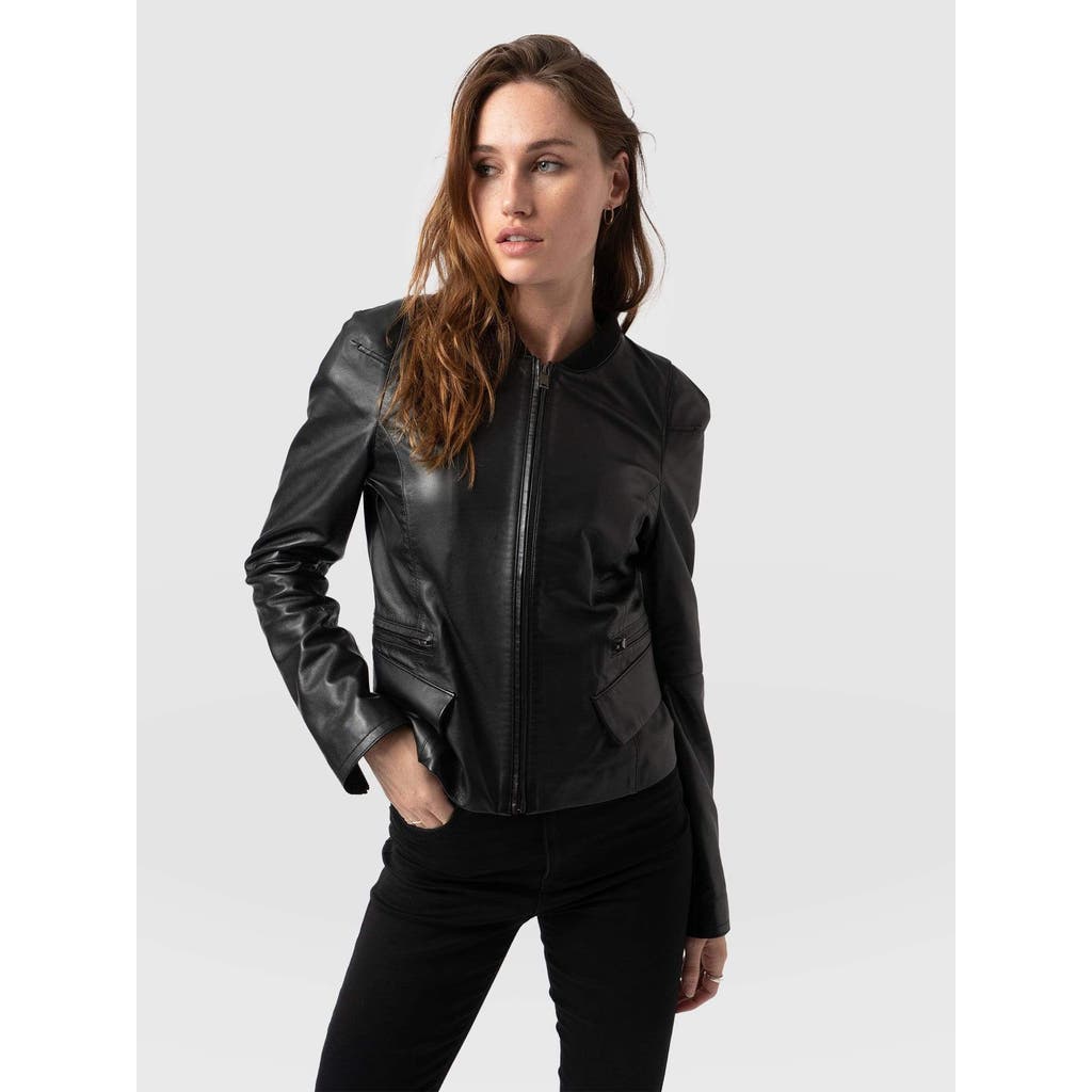 Saint And Sofia Saint + Sofia Blane Leather Jacket In Black