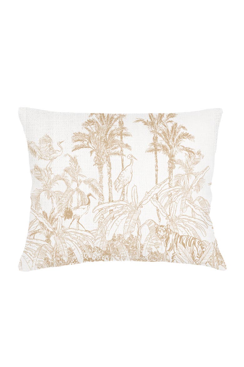 Wildlife Toile Linen Dutch Euro Pillow Cover Only, Main, color, Beige
