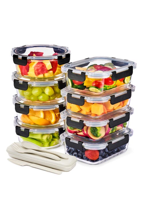 Sorbus Set Of 8 Glass Meal Prep Containers With Airtight Lids In Multi