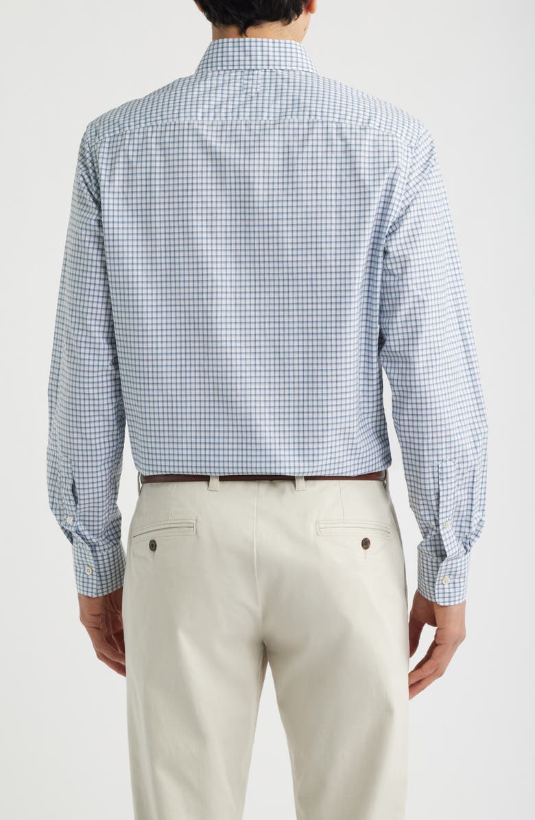 Canali Regular Fit Windowpane Cotton Button-Up Shirt, Alternate, color, Light Blue