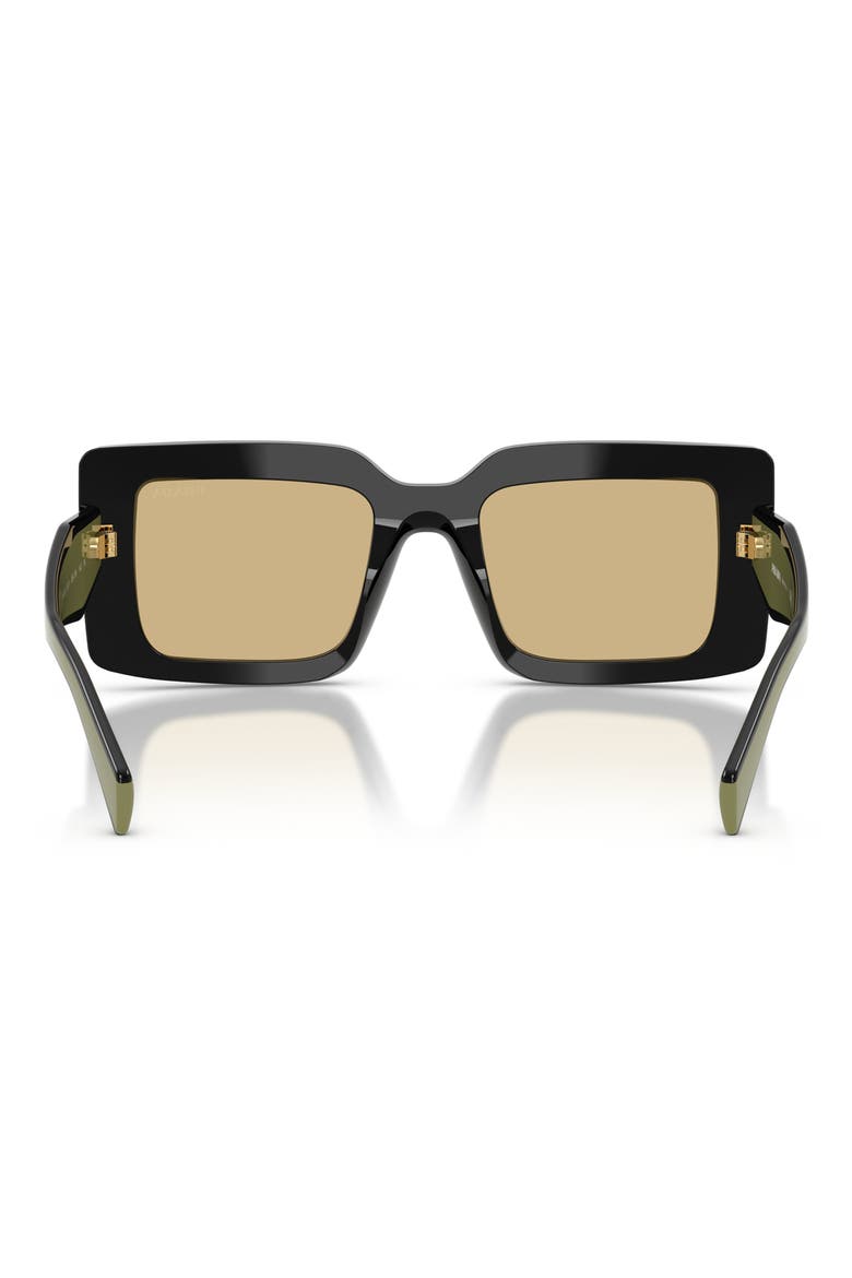 52mm Rectangle Sunglasses, Alternate, color, BLACK / YELLOW