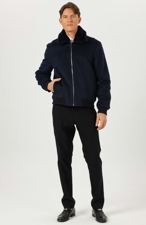 Gorski Wool Jacket With Shearling Lamb In Blue