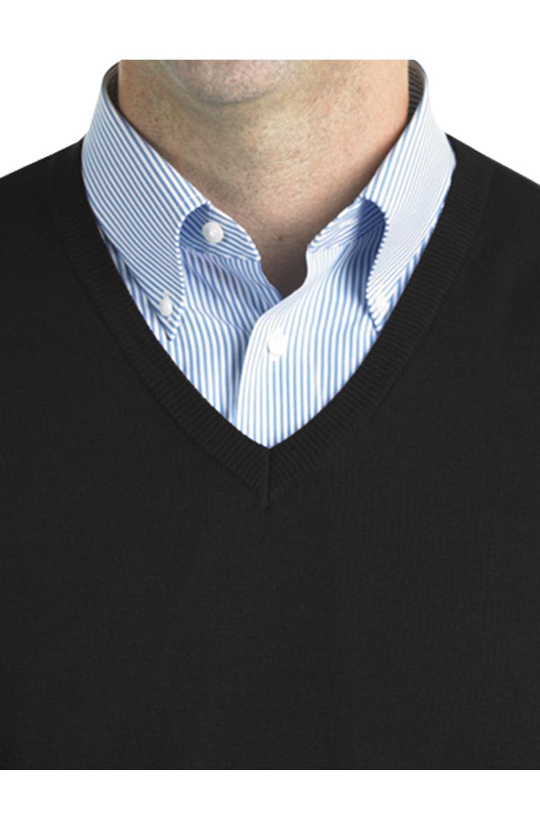 Harbor Bay by DXL Big & Tall V-Neck Pullover, Alternate, color, Black