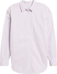 Nordstrom Stripe Oversize Cotton Poplin Shirt